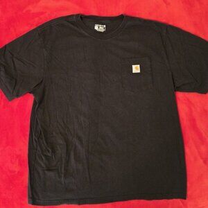 Carhartt Shirt Size XL Black Loose Fit Logo Pocket Heavyweight Cotton K87